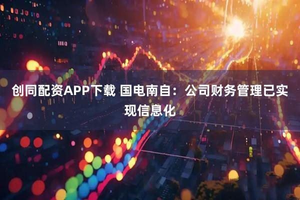 创同配资APP下载 国电南自：公司财务管理已实现信息化
